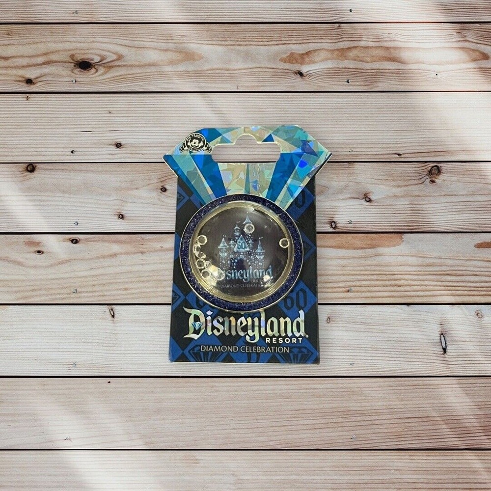 Disneyland 60th Diamond Anniversary‎ Half Globe with Diamond Snow Trading Pin